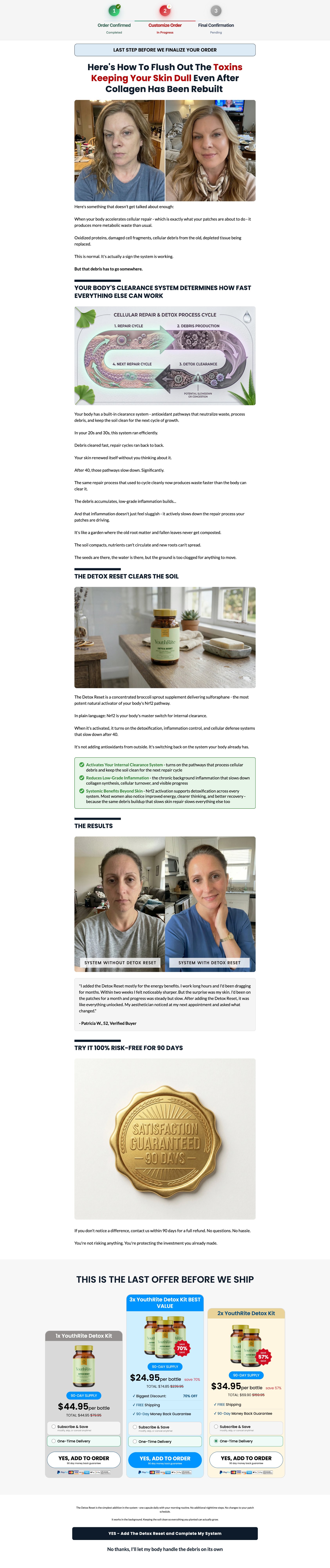 YouthRite Detox Reset upsell page